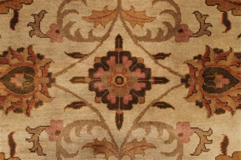 Kashan Beige Hand Knotted 86 X 115 Area Rug 301-30818 Image 3