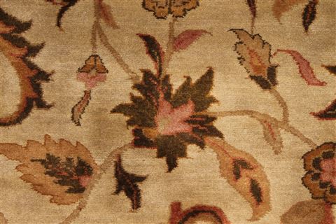 Kashan Beige Hand Knotted 86 X 115 Area Rug 301-30818 Image 9