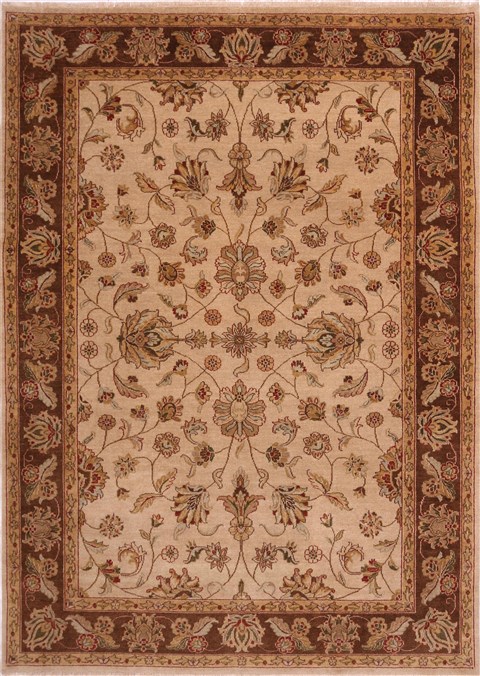 Jaipur Beige Hand Knotted 83 X 112 Area Rug 301-30821 Image 0