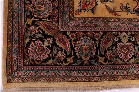 Sarouk Yellow Hand Knotted 91 X 120 Area Rug 301-30822 Image 1