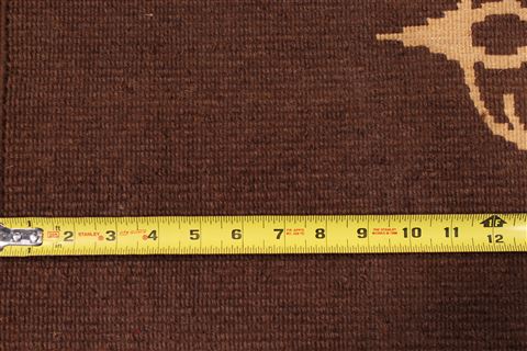 Indo-Tibetan Brown Hand Knotted 89 X 1111 Area Rug 301-30826 Image 4