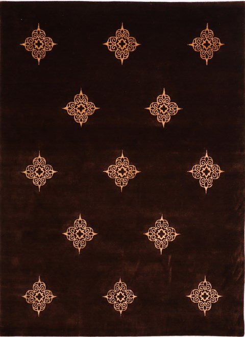 Indo-Tibetan Brown Hand Knotted 89 X 1111 Area Rug 301-30826 Image 0