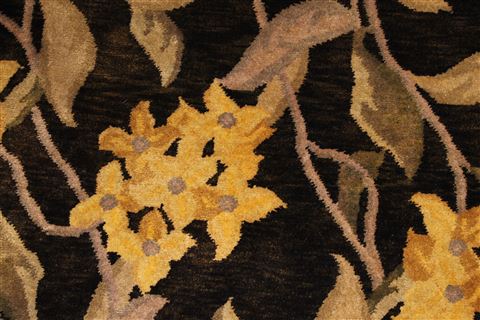 Indo-Tibetan Black Hand Knotted 88 X 122 Area Rug 301-30830 Image 7