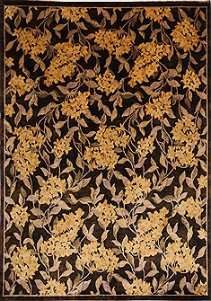 Indo-Tibetan Black Hand Knotted 8'8" X 12'2"  Area Rug 301-30830