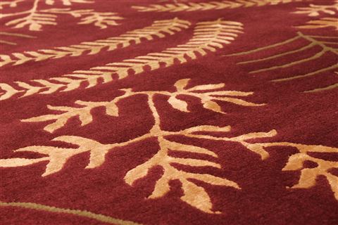 Indo-Tibetan Red Hand Knotted 94 X 123 Area Rug 301-30831 Image 1