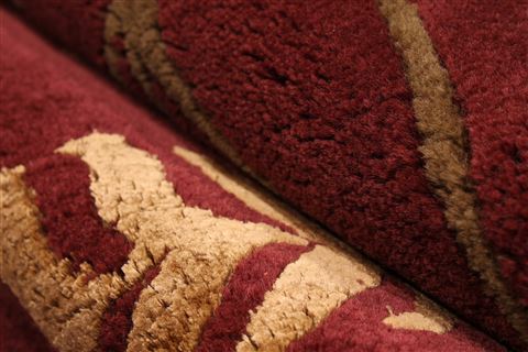 Indo-Tibetan Red Hand Knotted 94 X 123 Area Rug 301-30831 Image 2