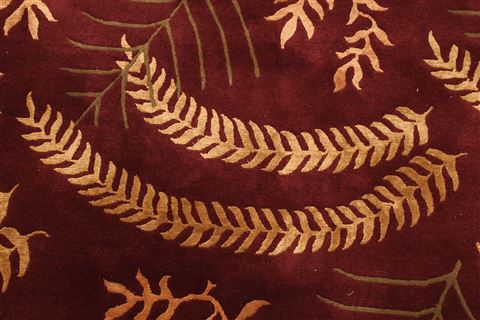 Indo-Tibetan Red Hand Knotted 94 X 123 Area Rug 301-30831 Image 7