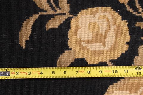 Indo-Tibetan Black Hand Knotted 94 X 121 Area Rug 301-30832 Image 3