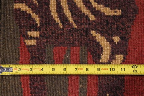 Indo-Tibetan Red Hand Knotted 89 X 115 Area Rug 301-30833 Image 3