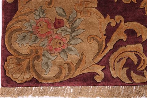 Indo-Tibetan Red Hand Knotted 89 X 1110 Area Rug 301-30835 Image 1