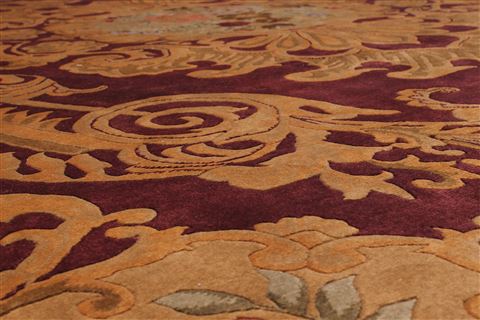 Indo-Tibetan Red Hand Knotted 89 X 1110 Area Rug 301-30835 Image 2