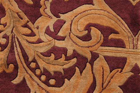 Indo-Tibetan Red Hand Knotted 89 X 1110 Area Rug 301-30835 Image 7
