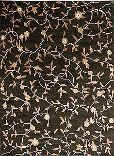 Indian Indo-Tibetan Green Rectangle 9x12 ft Wool Carpet 30839