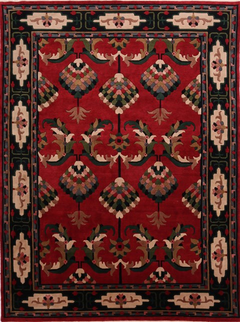 Kashan Red Hand Knotted 811 X 1110  Area Rug 301-30840 Image 0