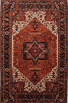 Persian Heriz Brown Rectangle 11x16 ft Wool Carpet 30845