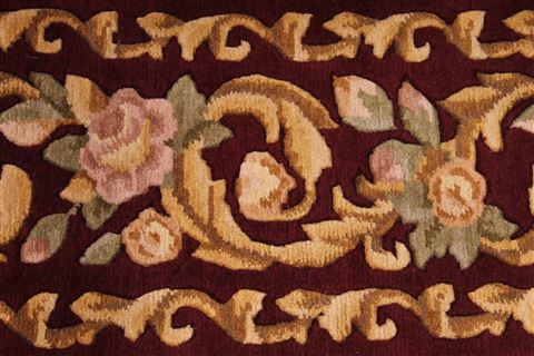 Indo-Tibetan Red Hand Knotted 91 X 118 Area Rug 301-30850 Image 1