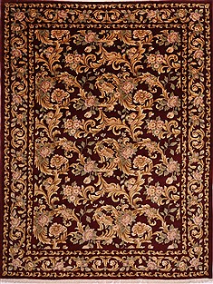Indian Indo-Tibetan Red Rectangle 9x12 ft Wool Carpet 30850