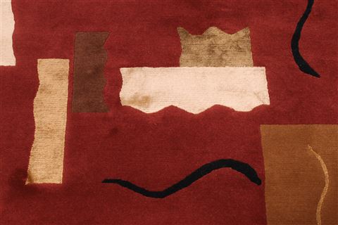 Indo-Tibetan Red Hand Knotted 93 X 121 Area Rug 301-30861 Image 5