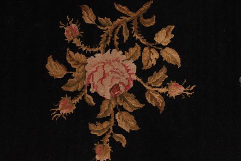 Asian Inspired Black Hand Knotted 90 X 120 Area Rug 301-30864 Image 7