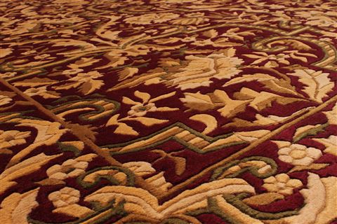 Indo-Tibetan Red Hand Knotted 90 X 1110 Area Rug 301-30866 Image 2