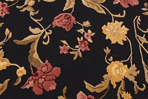 Indo-Tibetan Black Hand Knotted 92 X 120 Area Rug 301-30868 Image 7