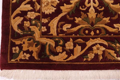 Indo-Tibetan Red Hand Knotted 90 X 118 Area Rug 301-30869 Image 1
