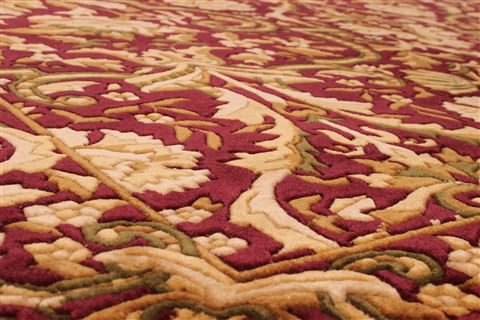 Indo-Tibetan Red Hand Knotted 90 X 118 Area Rug 301-30869 Image 2