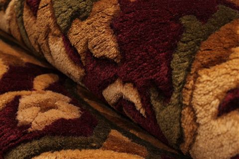Indo-Tibetan Red Hand Knotted 90 X 118 Area Rug 301-30869 Image 3