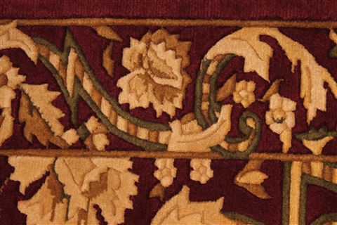 Indo-Tibetan Red Hand Knotted 90 X 118 Area Rug 301-30869 Image 9