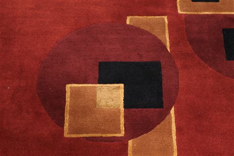 Indo-Tibetan Red Hand Knotted 90 X 121 Area Rug 301-30874 Image 7