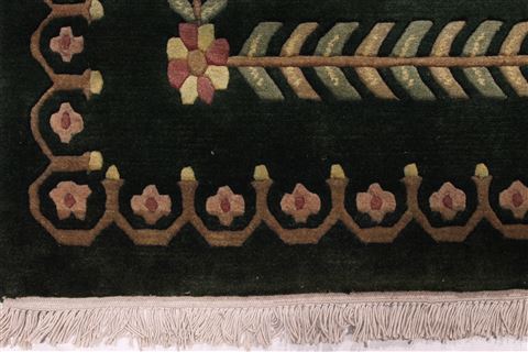 Nepal Green Hand Knotted 89 X 121 Area Rug 301-30875 Image 1