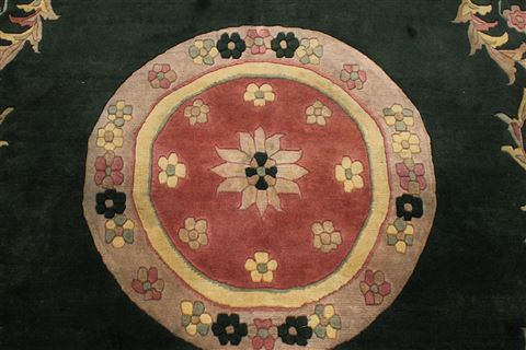 Nepal Green Hand Knotted 89 X 121 Area Rug 301-30875 Image 2