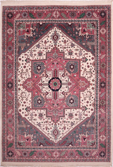 Heriz Beige Hand Knotted 100 X 145 Area Rug 301-30878 Image 0