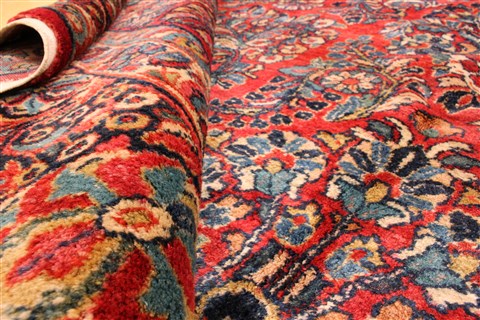 Sarouk Blue Hand Knotted 103 X 179  Area Rug 256-30884 Image 11