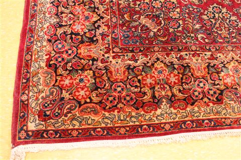 Sarouk Beige Hand Knotted 106 X 170 Area Rug 256-30895 Image 1