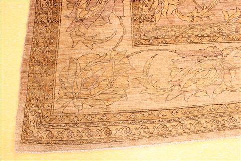 Pishavar Beige Hand Knotted 129 X 159 Area Rug 256-30898 Image 1
