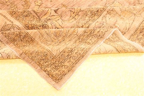 Pishavar Beige Hand Knotted 129 X 159 Area Rug 256-30898 Image 2