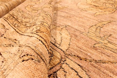 Pishavar Beige Hand Knotted 129 X 159 Area Rug 256-30898 Image 9