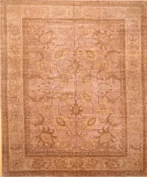 Pishavar Beige Hand Knotted 129 X 159 Area Rug 256-30898 Image 0