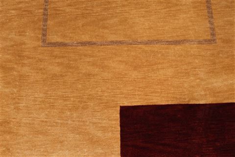 Indo-Tibetan Yellow Hand Knotted 99 X 139 Area Rug 301-30902 Image 7