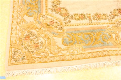 Aubusson Green Hand Knotted 910 X 137 Area Rug 256-30913 Image 1