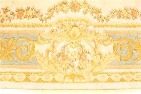 Aubusson Green Hand Knotted 910 X 137 Area Rug 256-30913 Image 5