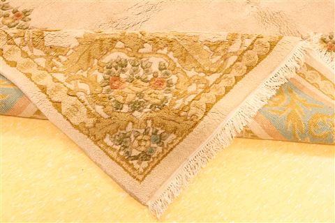 Aubusson Green Hand Knotted 910 X 137 Area Rug 256-30913 Image 11