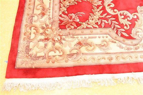 Aubusson Red Hand Knotted 100 X 159 Area Rug 256-30914 Image 1