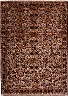 Indian Jaipur Purple Rectangle 10x14 ft Wool Carpet 30918