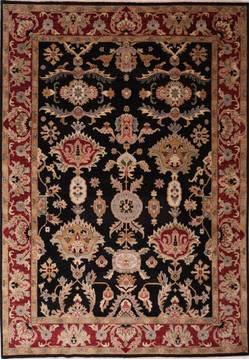 Indian Jaipur Black Rectangle 10x13 ft Wool Carpet 30919