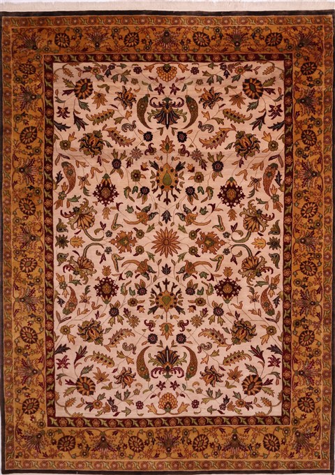 Sarouk Beige Hand Knotted 911 X 138 Area Rug 301-30921 Image 0
