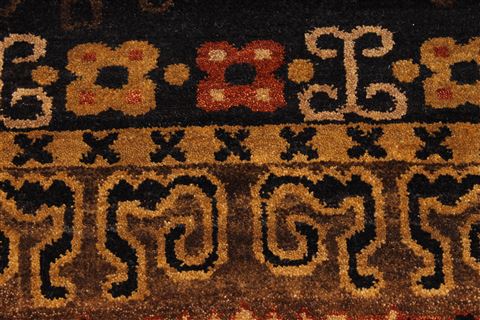 Hamedan Black Hand Knotted 910 X 139 Area Rug 301-30922 Image 4