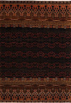 Hamedan Black Hand Knotted 9'10" X 13'9"  Area Rug 301-30922