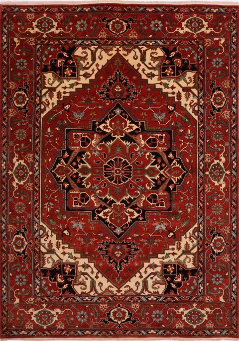 Serapi Red Hand Knotted 99 X 137 Area Rug 301-30924 Image 0
